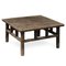 Niedriger antiker quadratischer Tisch aus Ulmenholz 1