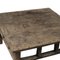 Niedriger antiker quadratischer Tisch aus Ulmenholz 3