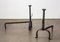 Antique French Wrought Iron Andirons, 19th Century, Set of 2, Image 3