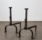 Antique French Wrought Iron Andirons, 19th Century, Set of 2 1
