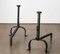 Antique French Wrought Iron Andirons, 19th Century, Set of 2, Image 6