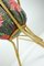 Cesto decorativo in bambù e vimini con tessuto colorato, anni '50, Immagine 8