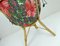 Decorative Bamboo & Rattan Sewing or Knitting Basket with Colorful Floral Fabric, 1950s 2
