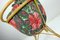 Decorative Bamboo & Rattan Sewing or Knitting Basket with Colorful Floral Fabric, 1950s, Image 4