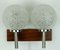Rosewood & Chrome Wall Lamp with Etched Glass Globes with Relief Pattern, 1970s, Image 6