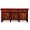 Red Lacquer Sideboard with Landscape Paintings 1