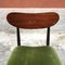 Mid-Century Modern Italian Dark Stained Chairs with Original Velvet Set, 1960s 4