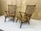 Vintage Beech Spindle High Back Lounge Chairs Set from De Ster Gelderland, 1950s, Set of 2 2