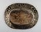 Large Oval Serving Dish in Metal with Classicist Hunting Scene, Image 5