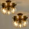 Brass and Glass Light Fixtures in the style of Jakobsson, 1960s, Set of 2 4