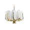 Large Glass & Brass Chandelier by Carl Fagerlund for Orrefors, Set of 2 10