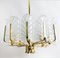 Grand Lustre en Verre & Laiton par Carl Fagerlund pour Orrefors, Set de 2 7