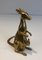 Kleine Französische Messing Känguru Figurine, 1970er 1