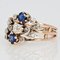 19th Century Sapphire Diamond 18 Karat Rose Gold 3 Band Ring 3