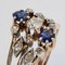 19th Century Sapphire Diamond 18 Karat Rose Gold 3 Band Ring 4