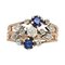 19th Century Sapphire Diamond 18 Karat Rose Gold 3 Band Ring 1