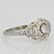 French Art Deco Diamonds 18 Karat White Gold Ring, 1930s, Image 8