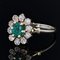 Modern Emerald Diamonds 18 Karat Yellow Gold Daisy Ring 8