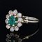Modern Emerald Diamonds 18 Karat Yellow Gold Daisy Ring, Image 8