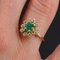 Modern Emerald Diamonds 18 Karat Yellow Gold Daisy Ring 6