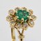Modern Emerald Diamonds 18 Karat Yellow Gold Daisy Ring, Image 4