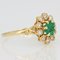 Modern Emerald Diamonds 18 Karat Yellow Gold Daisy Ring, Image 5