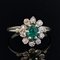 Modern Emerald Diamonds 18 Karat Yellow Gold Daisy Ring, Image 7
