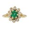 Modern Emerald Diamonds 18 Karat Yellow Gold Daisy Ring 1