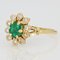 Modern Emerald Diamonds 18 Karat Yellow Gold Daisy Ring 3