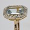 French Art Deco Aquamarine Diamond 18 Karat Yellow Gold Platinum Ring 7