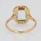 French Art Deco Aquamarine Diamond 18 Karat Yellow Gold Platinum Ring 11