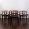 Rosewood and Black Leather Model 465 Chairs by Helge Sibast for Sibast, Set of 8 11