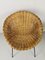Mid-Century Rattan Armchair and Pouf, Set of 2 5