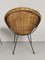 Mid-Century Rattan Armchair and Pouf, Set of 2 6