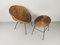 Mid-Century Rattan Armchair and Pouf, Set of 2 2