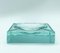 Square Green Crystal Glass Ashtray from Fontana Arte, Italy, 1960s 3