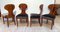 Set of 4 Biedermeier Ballon Chairs, Ash Veneer, Grey Velvet, Vienna, circa 1900 11