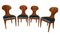 Set of 4 Biedermeier Ballon Chairs, Ash Veneer, Grey Velvet, Vienna, circa 1900, Image 2