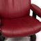 Red Leather Stressless Garda Armchair & Stool Set 4