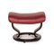 Red Leather Stressless Garda Armchair & Stool Set 17