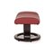 Red Leather Stressless Garda Armchair & Stool Set 18