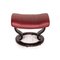 Red Leather Stressless Garda Armchair & Stool Set 15