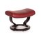 Red Leather Stressless Garda Armchair & Stool Set, Image 14