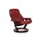Red Leather Stressless Garda Armchair & Stool Set 3