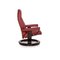 Red Leather Stressless Garda Armchair & Stool Set 10
