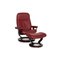 Red Leather Stressless Garda Armchair & Stool Set, Image 1