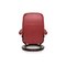 Red Leather Stressless Garda Armchair & Stool Set 11
