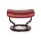 Red Leather Stressless Garda Armchair & Stool Set 13