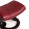 Red Leather Stressless Garda Armchair & Stool Set 5