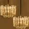 Large Modern Chrome & Ice Glass 3-Tier Chandeliers by J. T. Kalmar, Set of 2 7